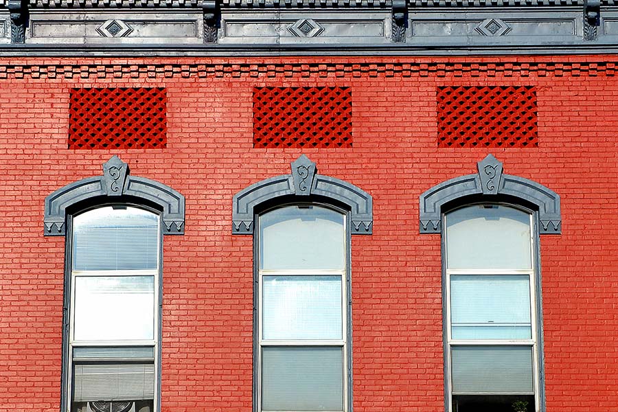 Blog - Closeup View of a Historical Red Brick Building in Downtown Petoskey Michigan