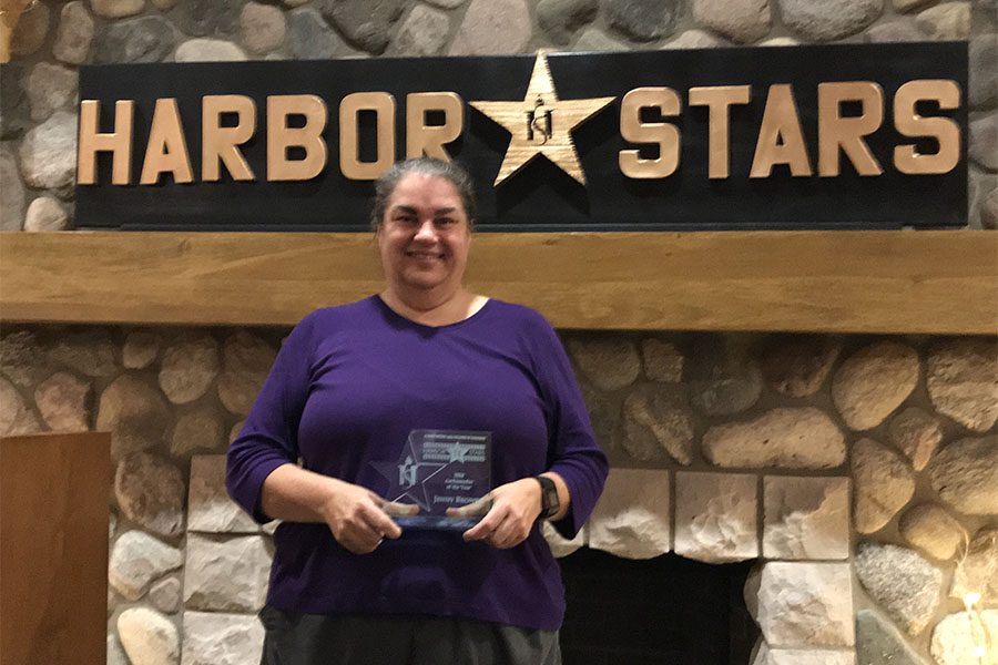 Our Culture - Jenny Receiving Harbor Stars Award for Harbor Brenn Insurance
