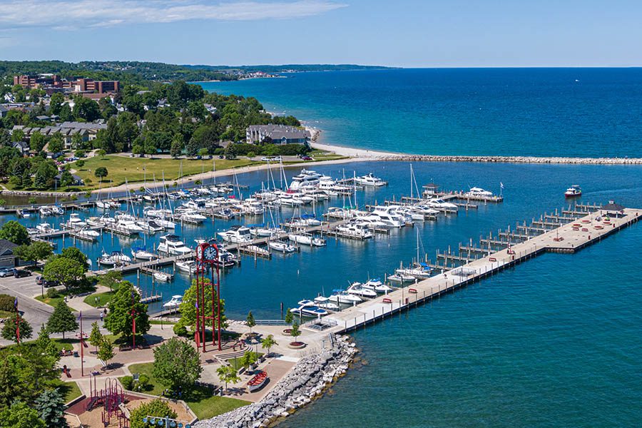 Resources - Aerial View of the Waterfront Park in Petoskey, Michigan